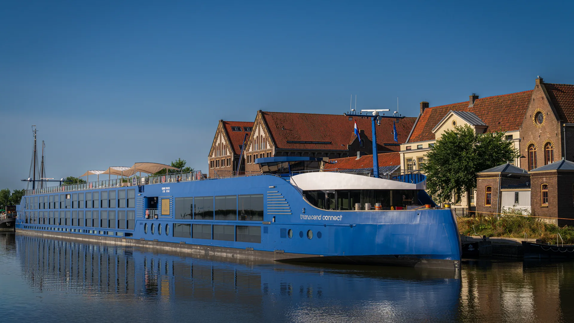 Transcend Connect on the river at dusk