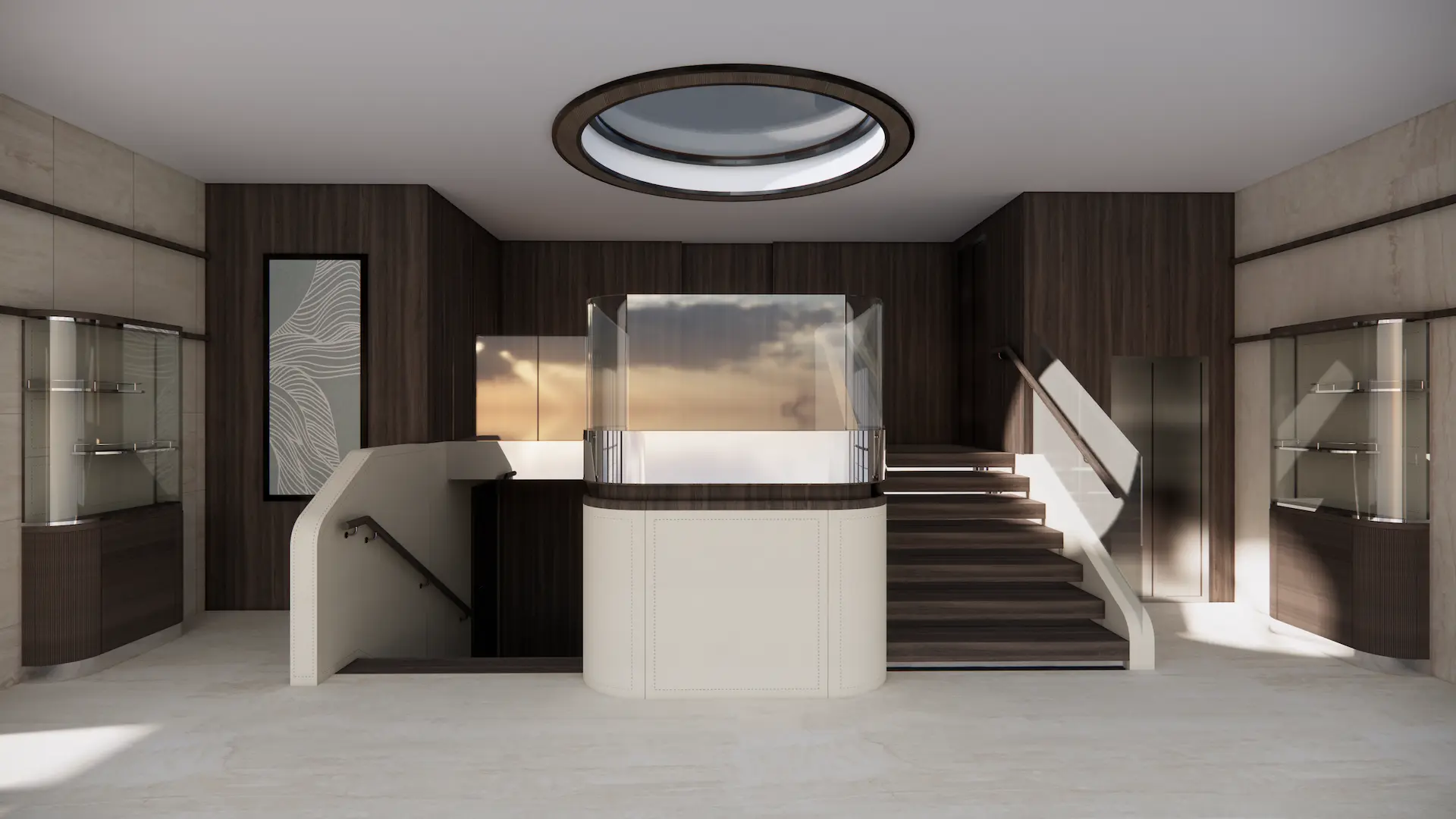 Transcend Cruises branded lobby