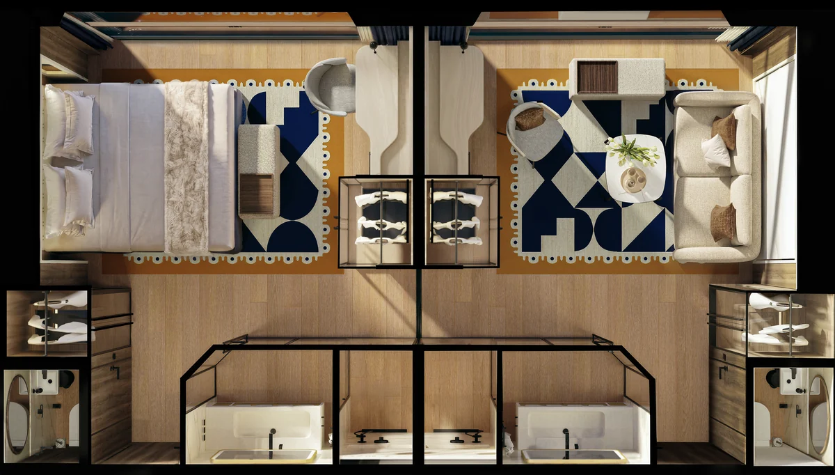 Two-Room Suite top-down floorplan